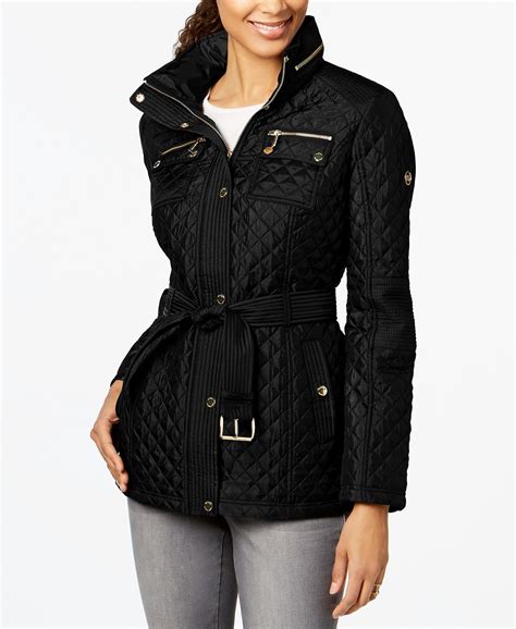 michael michael kors women's black quilted jacket|Michael Kors anorak jacket women.